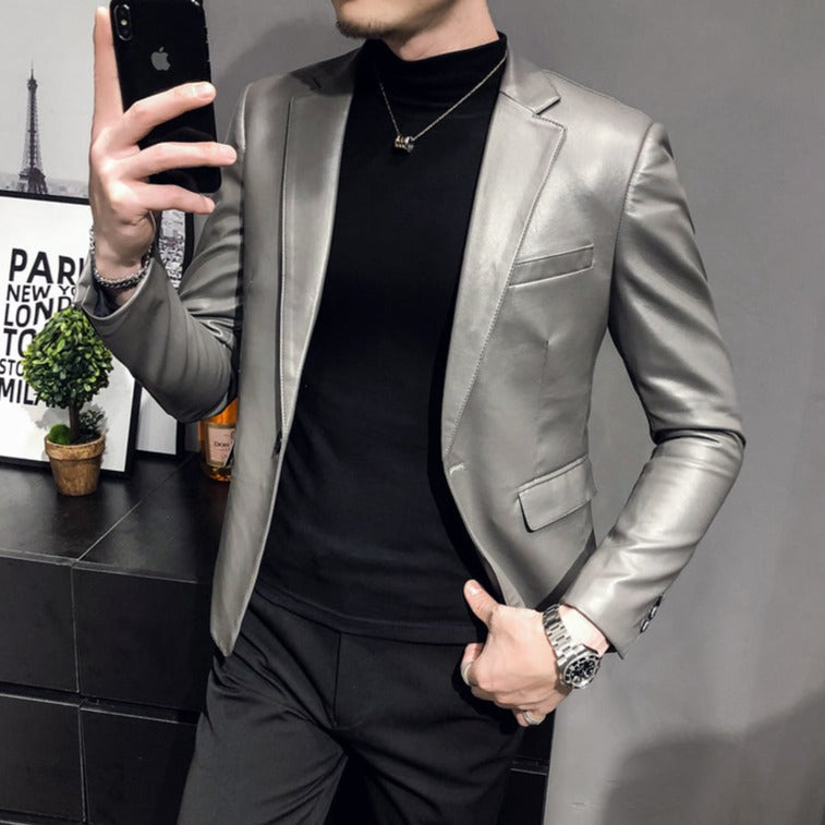 Blazer Masculino de Couro Sampaio®
