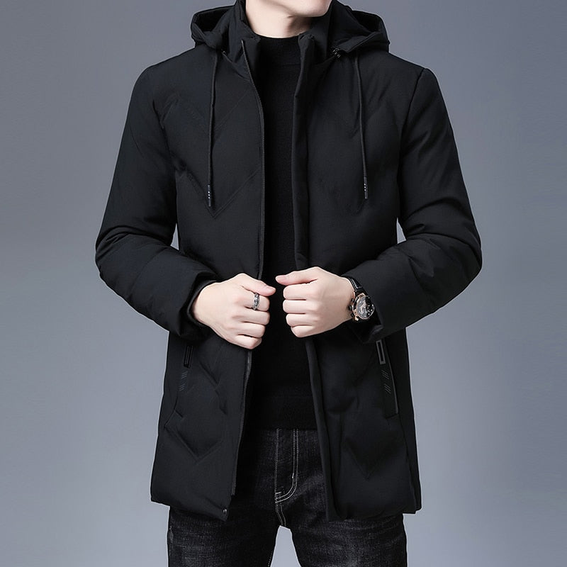 Jaqueta Masculina Longa com Capuz