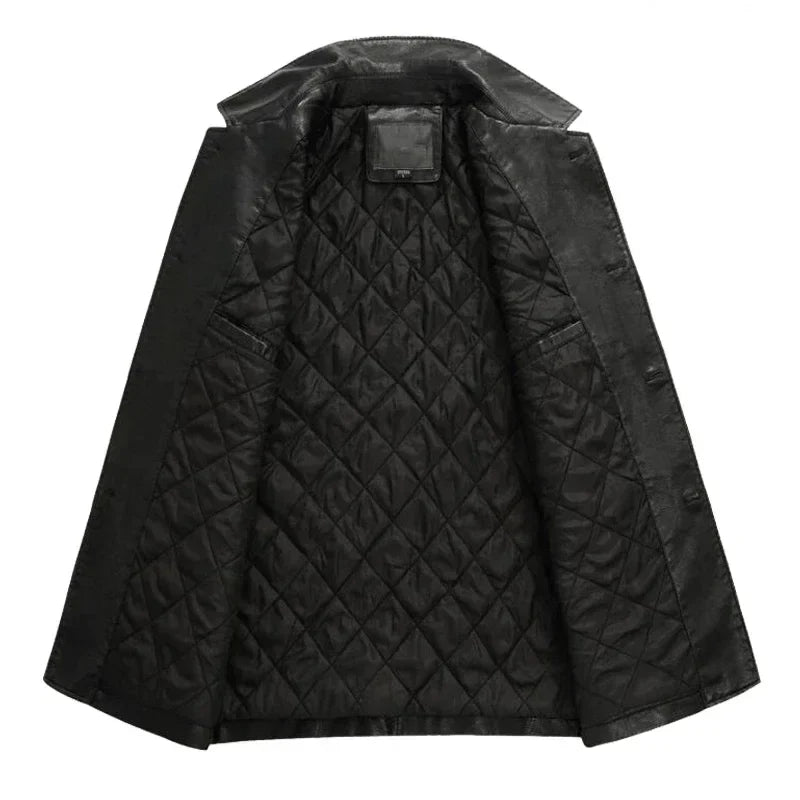 Jaqueta Gola Polo de Couro Masculina Sampaio®
