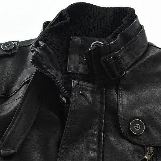 Jaqueta longa de Couro Masculina Sampaio®
