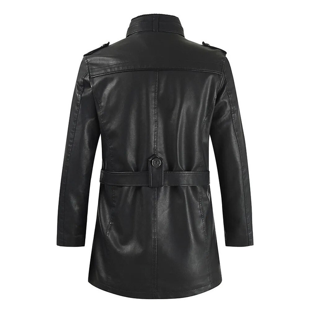 Jaqueta longa de Couro Masculina Sampaio®