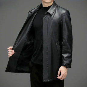 Jaqueta Longa de Couro Masculina Sampaio® S1266